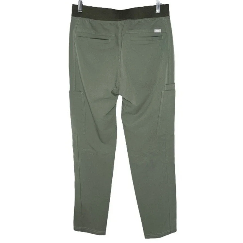 FIGS Axim Cargo Scrub Pants sz S * Moss Green Straight Leg Bottom Scrubs Pockets